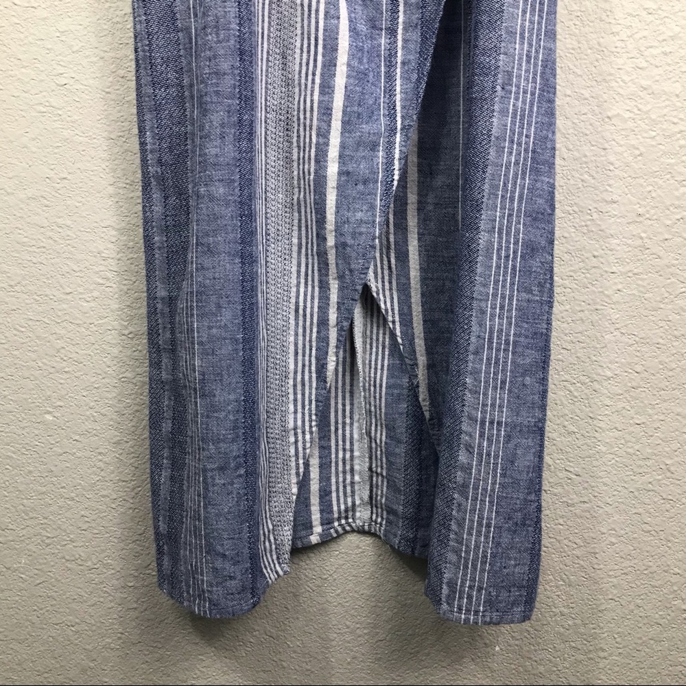 Express Striped Cut-Out Linen-Blend Midi Dress - Picture 8 of 10